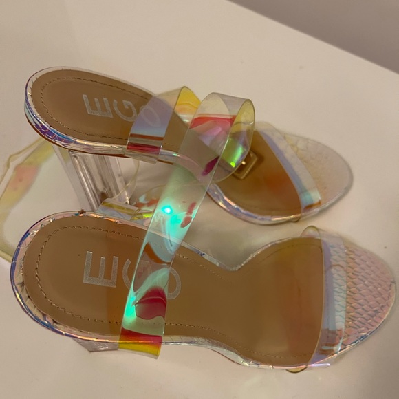HAUTE HOLOGRAPHIC LUCITE HEELS - Picture 3 of 4